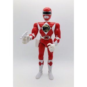 1993 Bandai Mighty Morphin Power Rangers Red Ranger Figurine w/ Weapon